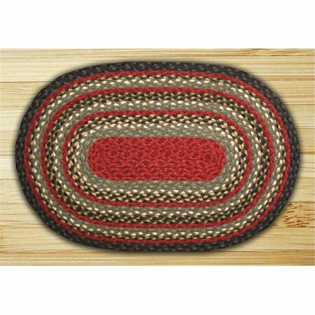 CAPITOL EARTH RUGS Burgundy-Olive-Charcoal Oval Rug 05-338